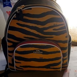 Coach Court Backpack With Tiger Print